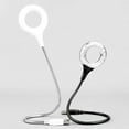thumbnail image 3 of kurtrusly A Mené la Lampe de Lecture à Col de Cygne Flexible à Lumière Circulaire USB, Angle Réglable Blanc, 3 of 9