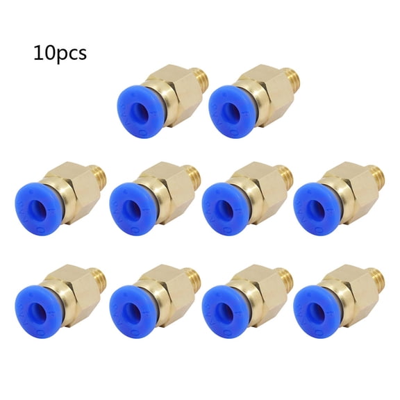 10 Pieces PC4-M6/M10 3D Printer Male Thread Straight Pneumatic Fitting Easy Use