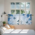 thumbnail image 3 of Blue White Floral Tier Curtains 24 Inch Length, Ombre Tulips Modern Art Spring Cafe Short Curtains for Bathroom Over Sink, Small Kitchen Curtain Light Filtering Tiered Drapes 2 Panels 27.5"Wx24"L, 3 of 8