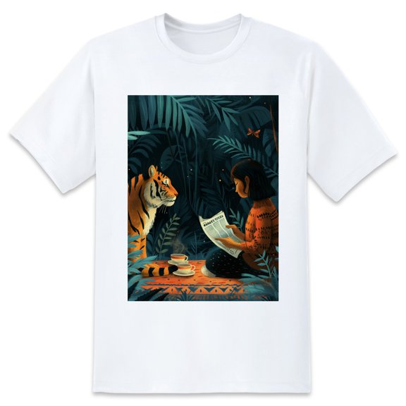 Basic Oversize Tees For WomenTiger Loose Boyfriend Shirts Casual Blouse round neck