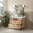 thumbnail image 3 of Ariel Monroe 42 Inch Single Rectangular Sink Bathroom Vanity With Carrara White Quartz Countertop 1.5 inch Edge In Oak, 3 of 7