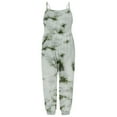 thumbnail image 2 of NAISIBABY Girls Suspenders Jumpsuit, Sleeveless Tie-Dye Gradient Printed Causal Summer Romper Green 4-5T, 2 of 5
