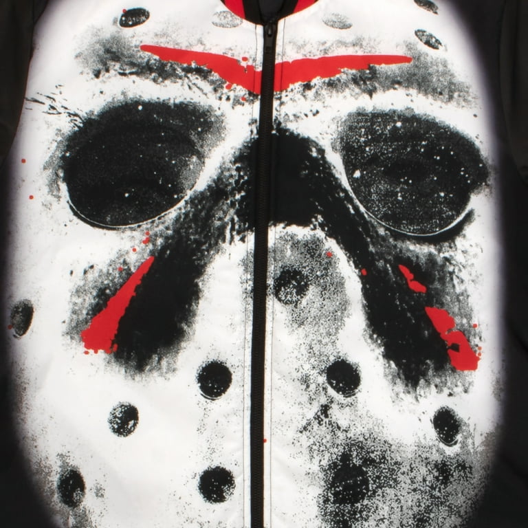 Friday The 13th Jason Voorhees Mask Varsity Bomber Puffer