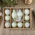 thumbnail image 6 of Light Green Embossed Vintage Christmas Ball Ornament Set Shatterproof Hanging Baubles for Xmas Tree Decor, 6 of 9