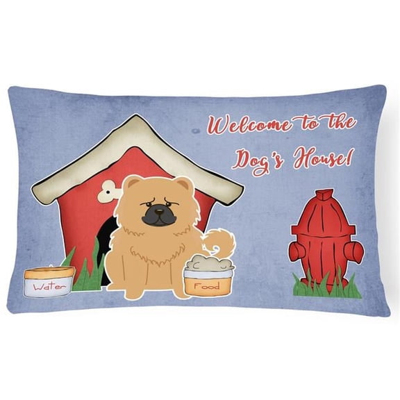 Dog House Collection Chow Chow Cream Canvas Fabric Decorative Pillow