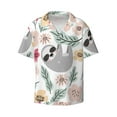thumbnail image 2 of Lsque Cute Cartoon Sloth print Men's Cuban Collar Short Sleeve Shirt Summer Beachwear Casual Button Down Fashionable Vacation Leisure Shirt-4X-Large, 2 of 7