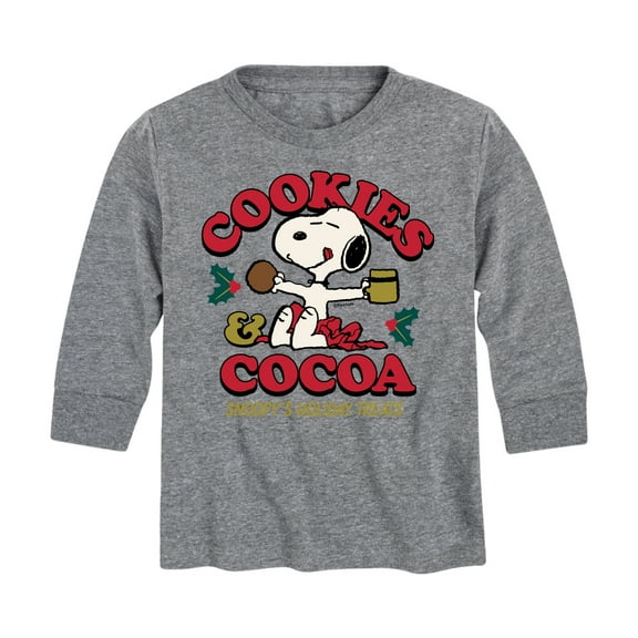 Peanuts - Snoopy Christmas Cookies and Cocoa - Toddler And Youth Long Sleeve Graphic T-Shirt