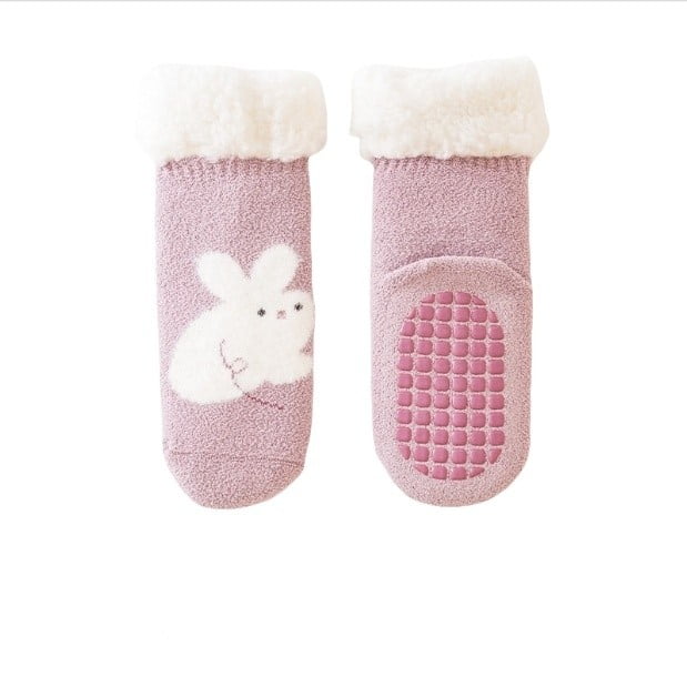 EDFBUYKRS Rends Baby Slipper Socks Christmas Toddler Fuzzy Socks Warm Non Winter Socks