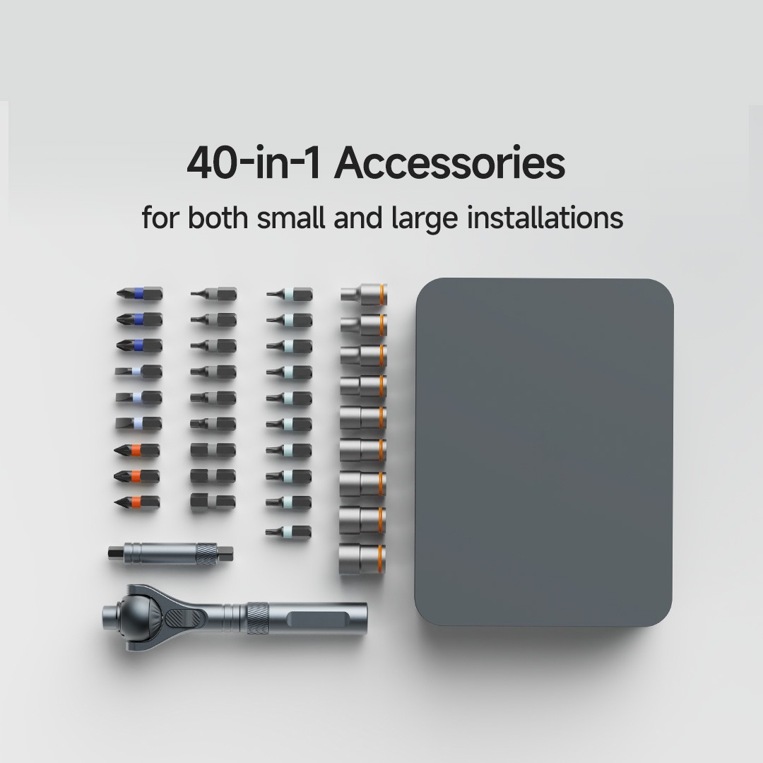 40 in 1 Ratchet Screwdriver Set with Detachable Handle, 180° Ratchet Head, 45-Tooth Mechanism, Magnetic Tool Kit with Case for Computer, Electronics Repair