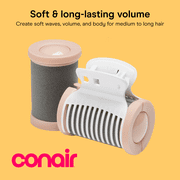 Conair Double Ceramic Hot Rollers, 5 Ceramic Flocked Extra-Large 1½” Rollers with Clips