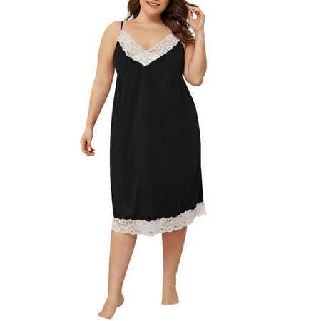 

FASHIONWT Women Plus Size Underwear Sexy Underwear Spaghetti Underwear Stretchy Underwear Lace Underwear Paneled Suspender Nightdress With Thong Bralette Nightdress