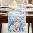 thumbnail image 3 of Table Runners 120 Inches Long Dress Scarves, Blue Spring Floral Farmhouse Coffee/Dining/Kitchen Table Runner for Living Room, Pink Flowers Elegant Botanical Farmhouse 13x120 Inch, 3 of 9