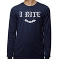 thumbnail image 2 of Bat I Bite Long Sleeve Shirt Unisex Medium Navy, 2 of 5