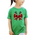 thumbnail image 2 of Red and Black Check Christmas Bow Shirt for Women Teens and Kids Reindeer Antlers Tee Vintage Green Shirt Youth Large, 2 of 4