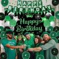 thumbnail image 5 of Green and Black Birthday Party Decorations Men Women, Happy Birthday Backdrop with Glitter Cake Topper, Happy Birthday Banner, Printed Balloons for Boys Girls He or She Adults Birthday Party Supplies, 5 of 7