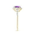 thumbnail image 3 of ANGARA Natural 1.15 Ct. Amethyst with Diamond Halo Engagement Ring in 14K Yellow Gold for Women (Ring Size: 11.5), 3 of 10