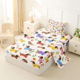 thumbnail image 2 of Homewish Dachshund Dog Hedgehog Twin Sheets,Spring Flower Leaf Bedding,Cream,3 Pieces,1 Fitted Sheet and 1 Pillowcase, 2 of 6