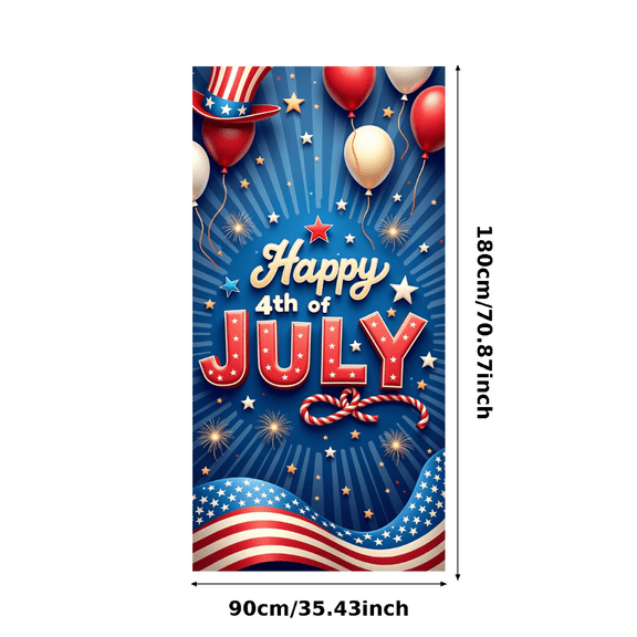 Star Design Happy 4th July Balloon Banner Decorative Patriotic Theme Independence Day for Outdoor Party American Holiday Celebration