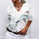 thumbnail image 1 of ICHUANYI Clearance Ladies Fashion Retro Flower Print Long Sleeve V-neck Shirt Woman Casual Loose ICHUANYI "ICHUANYI", 1 of 5