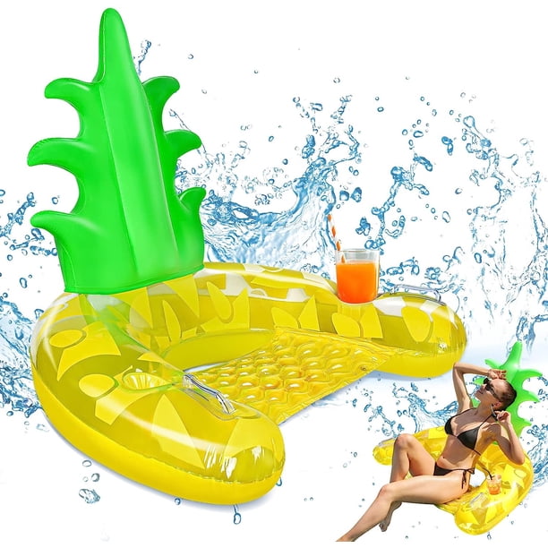 Ananas-aufblasbare Poolschwimmer, aufblasbarer Pool-Schwimmstuhl, schwimmende Hängematte mit Getränkehaltern, Sommer-Wasserspielzeug für den Pool