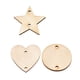 thumbnail image 3 of Wosthever Colgante de rodajas de de 100 piezas, corazón de estrella en blanco con agujero, recorte de Natural, artesanías hechas a mano Kits y herramientas para tallar ronda 30 mm Wosthever HA059723-07B, 3 of 6