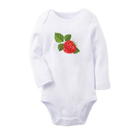 

Fruit Raspberry Image Print Cute Rompers Newborn Baby Unisex Bodysuits Infant Jumpsuits Toddler 0-12 Months Kids Long Sleeves Oufits (White 0-6 Months)