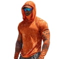 thumbnail image 3 of Mens Fishing Sun Shirts with Mask UPF 50+ UV Protection Long Sleeve Hoodie Rash Guard Hiking Shirt (Excluding Glasses) Ginger 2XL, 3 of 3