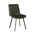 thumbnail image 2 of Isha Dining Chair Set of 2 with Rich Green Goat Leather, Black Iron, 2 of 3