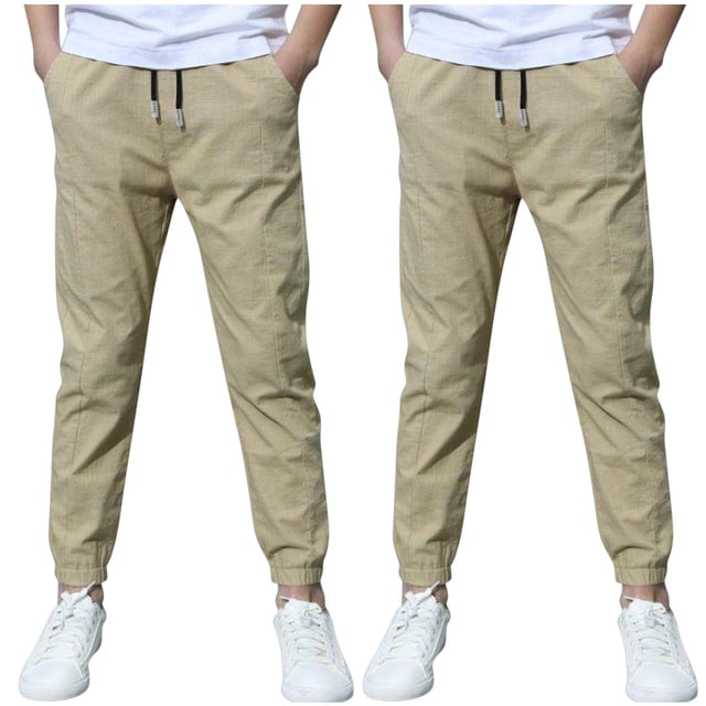 Odeerbi 3-13 Años Niños 2 Pcs Algodón Lino Pantalones de Deporte Deportivo Entrenamiento de Verano Pantalones de Jogger de Color Sólido Casual Pantalones Sueltos