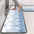 thumbnail image 2 of Kitchen Rugs Sets Of 2,Blue Ethnic Floral Border Pattern Anti Fatigue Kitchen Mat Rugs Non Slip Washable,Decorative Kitchen Floor Mats for Kitchen,Sink,Laundry,17"x47"+17"x47", 2 of 5