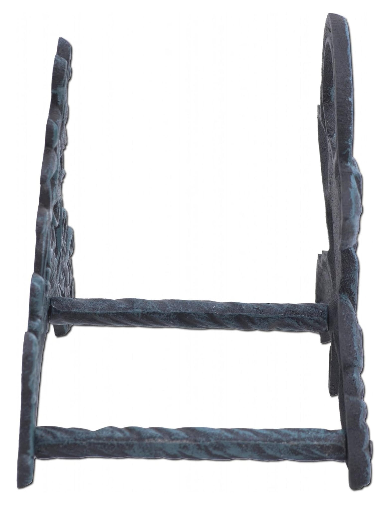 Garden Water Hose Holder Rose Flower Verdigris Cast Iron Hanger Reel 9.5" Wide