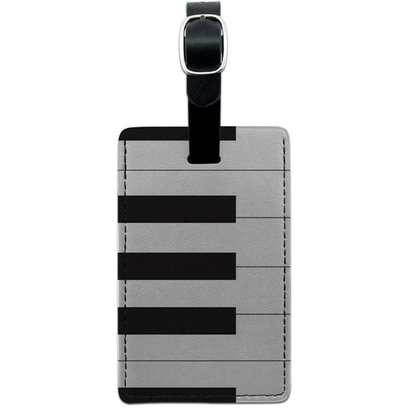 Piano Keys Music Leather Luggage ID Tag Suitcase Carry-On