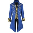 thumbnail image 2 of Yteetum Men's Steampunk Vintage Tailcoat Jacket Medium Length Tailcoat Steampunk Stage Costume Role Halloween Coat Vintage Tuxedo Suit Jackets Medieval Costumes Role Play Halloween Costume Uniform, 2 of 9