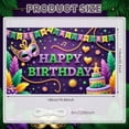 thumbnail image 2 of Gold Framed Mardi Gras Banner Purple Background Backdrop Colorful Feathers Masquerade Mask Carnival Display for Birthday Celebration Mardi Gras Party Indoor Decoration, 2 of 9