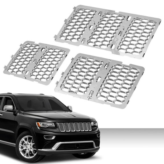 PIT66 Chrome Front Mesh Grille Honeycomb Insert Trim Fit for Jeep Grand Cherokee 2014 2015 2016 68143074AD