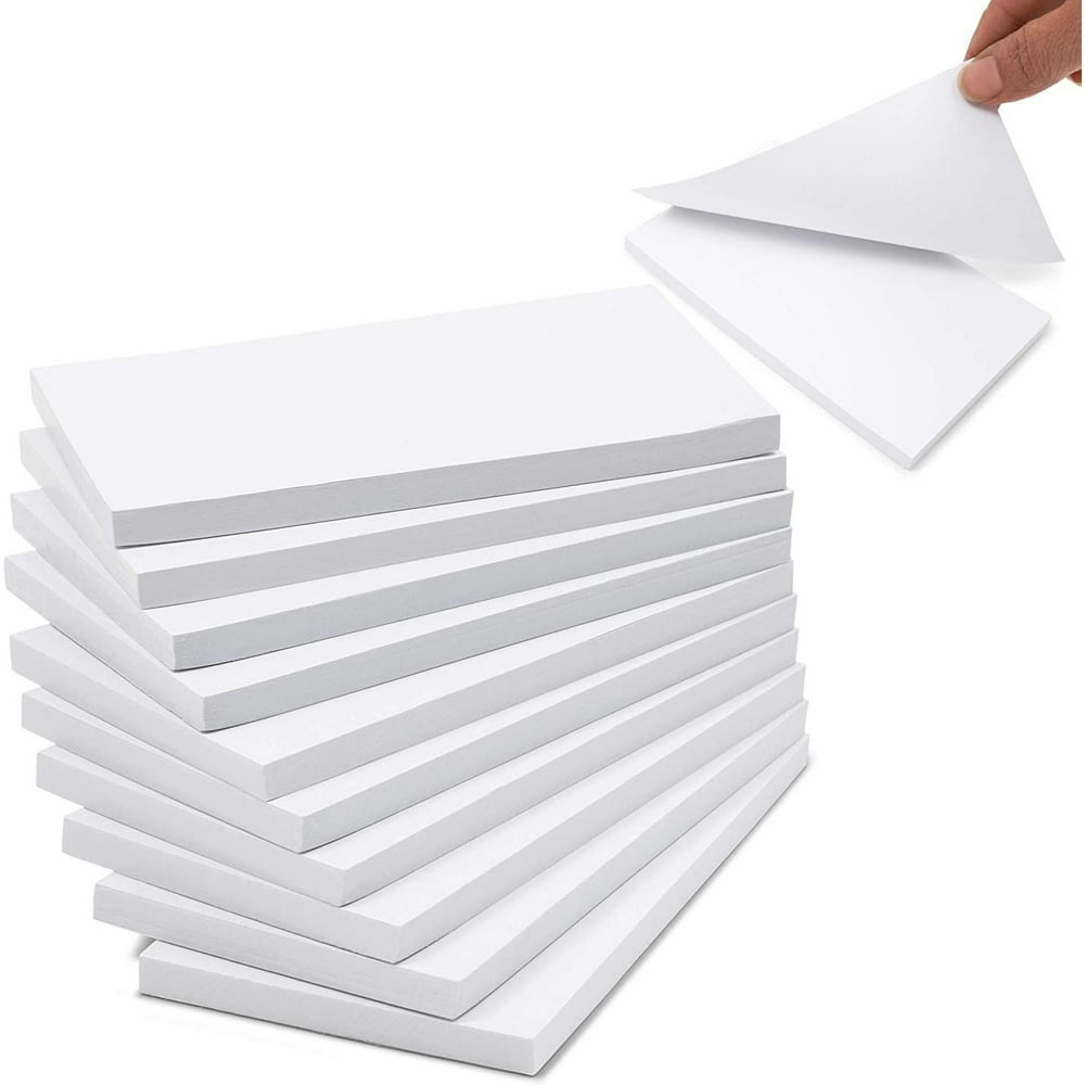 10Pack Small Blank Memo Pads, Plain Writing Notepads, Scratch Pad, 50