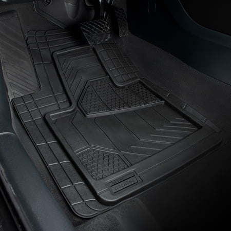 GENUINE DICKIES MAX COVERAGE FULL VEHICLE RUBBER FLOOR MAT 5-PIECE SET BLACK, 80103WDI