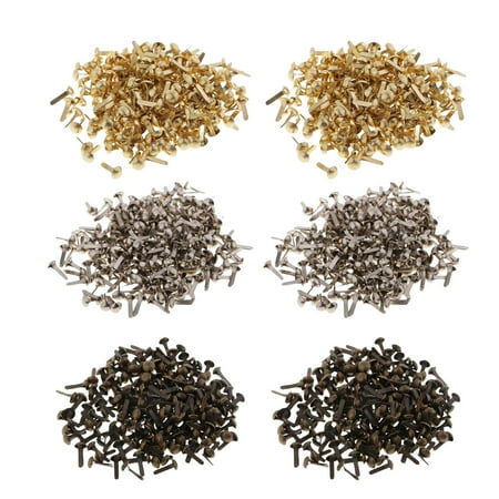 

1200Pcs Iron Metal Brads Round Mini Decorative Brads Paper Fasteners Embellishment for DIY Card Making Wedding