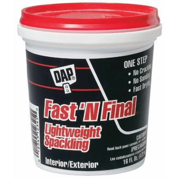 DAP Fast 'n Final Lightweight Spackling - Interior/Exterior, White - 12 Pack, Pint