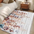 thumbnail image 4 of Orange Brown Eucalyptus Leaves Runner Rug 2.7x5 FT,Non Slip Entryway Carpet,Botanical Farm Rustic Wood Washable Soft Floor Carpet Entrance Mat Non-Shedding Throw Rug for Hallway Laundry Room Bedside, 4 of 9