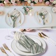 thumbnail image 2 of Cloth Napkins Set of 2 - 20x20 Inches, Sage Green Vintage Washable Reusable Table Napkins, Stripes Painting Retro Abstract Art Soft & Absortbent Dining Napkin for Party Wedding Hotel Restaurant, 2 of 8