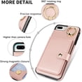 thumbnail image 3 of Allytechgroup iPhone 8 Plus/ 7 Plus Wallet Case, Ring Holder Stand Cards Slots Shockproof Retro Flip Back Cover Phone Case for Apple iPhone 8 Plus/ 7 Plus, Rosegold, 3 of 8
