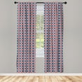thumbnail image 3 of Ambesonne Moroccan Curtains, Star Tiles, Pair of 28"x95", Navy Blue Scarlet, 3 of 5