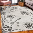 thumbnail image 3 of Abstract Decorative Rug, Spiral Form Circular Flowers Modern Style Illustration with Polka Dots, Quality Carpet for Bedroom Dorm and Living Room, 6 Sizes, Dark Grey, by Ambesonne, 3 of 4