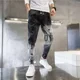 thumbnail image 2 of Pantalones vaqueros para hombre, de color degradado, estilo harén, con estampado gráfico, estilo vaquero, estilo recortado, tendencia de verano 2024, ropa de otoño de alta calidad, tallas XS, 2 of 5