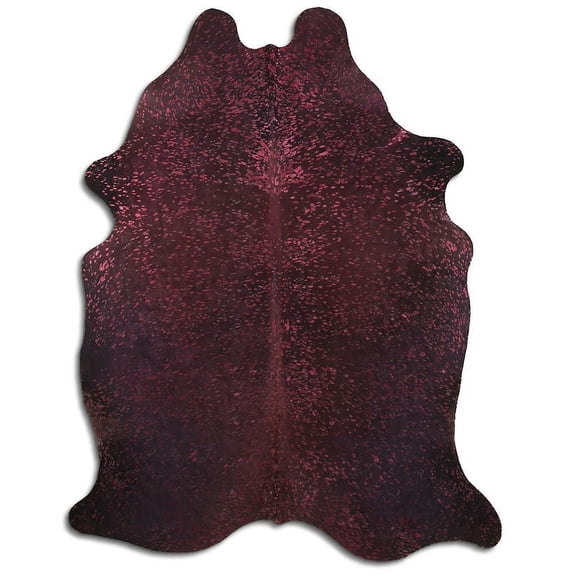 Eager cowhide rugs for sale BURGUNDY METALLIC ON BROWN rug