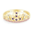 thumbnail image 2 of Jewel Zone US Simulated Multi Stone Rapunzel Princess Style Engagement Crown Ring In 14k Yellow Gold Over Silver-10.5, 2 of 6
