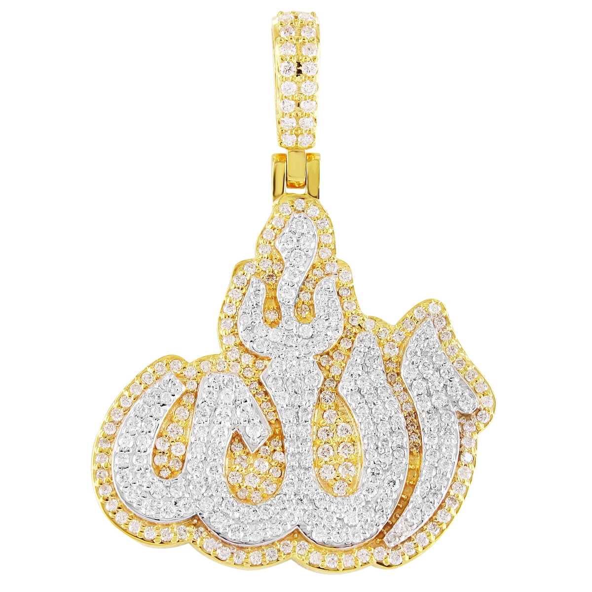 Master Of Bling 10K Gold Arabic Allah Muslim God Real Diamonds Islam