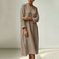 thumbnail image 6 of HAPIMO Women Maxi Dress With Round Neck Loose For Loungewear And Travel Coffee S, 6 of 8