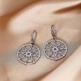 thumbnail image 1 of Pendientes de aro de acero inoxidable hechos a mano con símbolo del sol para mujer, pendientes de talismán de joyería, regalo ---- 1179 - Código de producto 76696 1179, 1 of 5